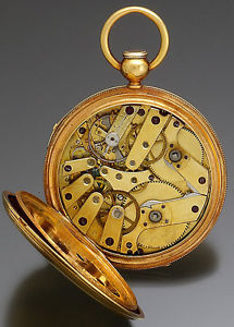 Rare 18K Gold Keywind 2-Train Independent Center Sweep Hack Feature Pocket Watch