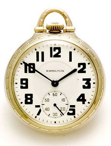 Hamilton 950E Railroad Pocket Watch Vintage CA1936 - 23 Jewel Movt, 16 Size Case