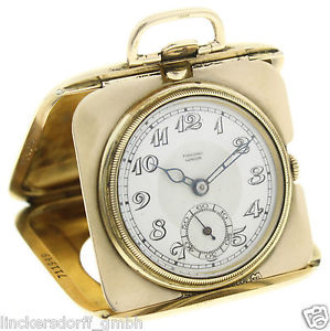 FINNIGANS LONDON 9ct GOLD REISETASCHENUHR -sehr selten - aus den 20/30er Jahren