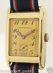 BUCHERER  LUCERNE  ART DECO ARMBANDUHR IN 14ct GOLD - 1920/1930er JAHRE