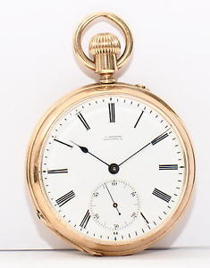 Gold Taschenuhr frühe Julius Assmann Glashütte um 1880 antik
