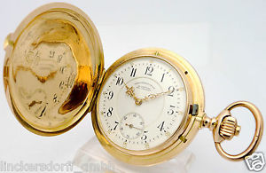 UHRENFABRIK UNION GLASHÜTTE bei DRESDEN 14ct -SAVONETTE- ca. 111,80 g- um 1910