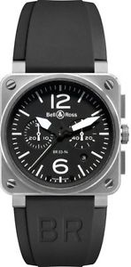 Bell & Ross Aviation  BR03-94 STEEL/2 Men's Watch BR0394-BL-ST