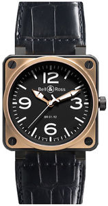 BRAND NEW BELL & ROSS BR 01-92 AUTOMATIC WATCH | BR-01-92-PINK-GOLD-CARBON