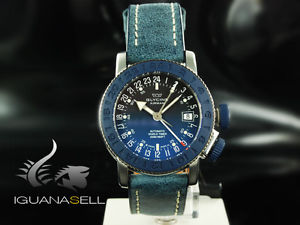 Glycine Airman 18 Sphair Watch, GMT, GL 293,  Stainless steel, 3928.18-LB8B