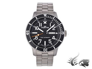 Fortis Diver Titanium Automatic Watch, ETA 2836-2, Black, Titanium, 647.29.41