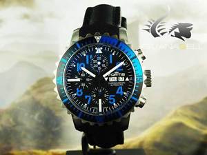 Fortis Marinemaster Chronograph Automatic Watch, ETA 7750, Black/Blue