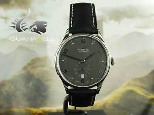 Fortis Hedonist p.m. Automatic Watch, ETA 2895-2, Grey, Leather strap, 902.20.11