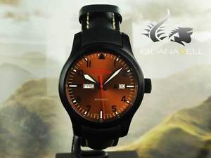 Fortis Aeromaster Dusk Automatic Watch, ETA 2836-2, PVD, Brown, Textile strap