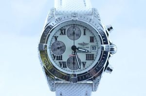 BREITLING CRONOGRAFO COCKPIT 39MM ACCIAIO/ACCIAIO BIANCO CON BRILLANTI DA 2008