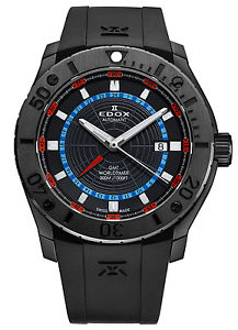 Edox Clase 1 GMT Worldtimer Automatic 300M Diver buzo Reloj de hombre