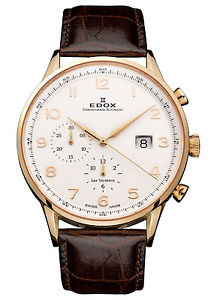 Edox Les Vauberts Cronografo Automatico con data Vetro zaffiro 91001 37R ABR