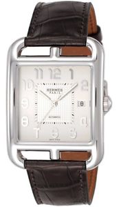 HERMES Cape Cod silver automatic Alligator leather CD6.710.220.MHA Men's New