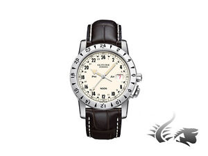 Glycine Airman Vintage Automatic Watch, White, GL 293, Leather strap