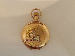 Antique 1888 Hampden 6s Multicolor 14K Gold Pocket Watch 62.1 grams - 01225