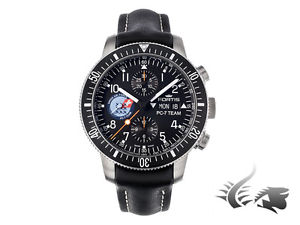 Fortis PC-7 Team Chronograph Automatic Watch, ETA 7750, Black, Limited Ed