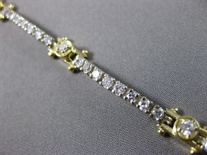 ANTIQUE 2.40CT DIAMOND 14KT TWO TONE GOLD FILIGREE ETOILE TENNIS BRACELET #11645