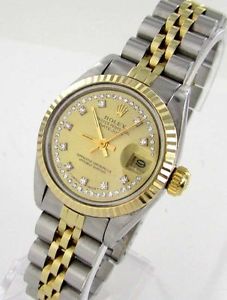 Rolex Datejust Orologio da donna con brillanti Diamanti Acciaio/Oro
