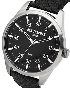 Ben Sherman orologio al quarzo da uomo con display analogico e in tessuto nero c