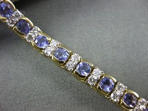 ESTATE WIDE 11.80CT DIAMOND & AAA TANZANITE 14KT W&Y GOLD BRACELET STUNNING 1913