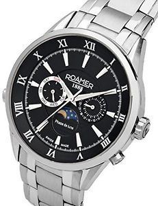 Roamer of Switzerland - Orologio da polso, cronografo al quarzo, acciaio inox