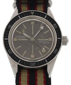 Vintage Men's Favre Leuba Deep Blue 59603 Super Waterproof