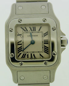 CARTIER SANTOS LADY ACCIAIO STEEL OROLOGIO UHREN MONTRE WATCH LOVE