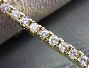 ESTATE WIDE 4.87CT DIAMOND 14KT YELLOW GOLD TENNIS BRACELET F VVS STUNNING #1480
