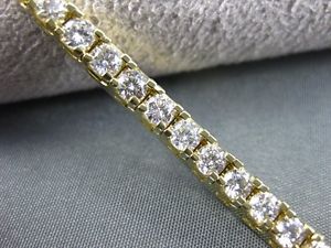 ESTATE WIDE 6.15CT DIAMOND 14K YELLOW GOLD TENNIS BRACELET SIMPLY STUNNING 15475