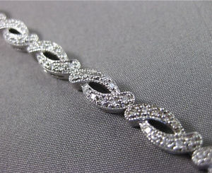 ESTATE WIDE 2.3CT DIAMOND 14K WHITE GOLD INFINITY TENNIS BRACELET STUNNING 12193