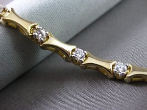 ESTATE 1.20CT DIAMOND 14KT WHITE & YELLOW GOLD ETOILE TENNIS BRACELET #1852