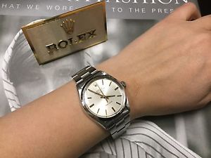 Rolex Oyster Perpetual Air King Precision Argentèe Montre Watch indici oro
