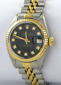 Rolex Datejust Orologio Da Donna mitl Brillanti Acciaio/Oro Diamanti