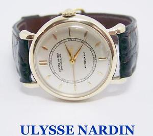 Vintage 14k Gold ULYSSE NARDIN Automatic Watch c.1950s* EXLNT* SERVICED