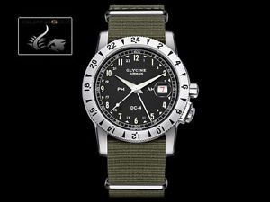 Glycine Airman DC-4 GMT Automatic Watch, GL 293, 3904.19AT12-TB2