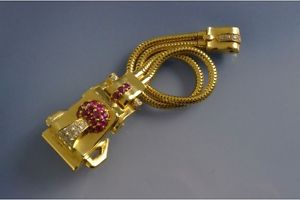 Montre ancienne or rubis et diamants - 18636