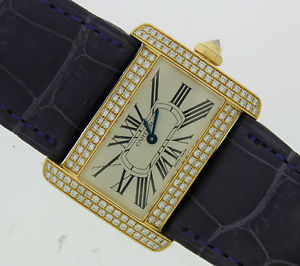 CARTIER TANK DIVAN DIAMANTI DIAMONDS ORIGINAL REF. 2601 WITH WARRANTY GOLD ORO