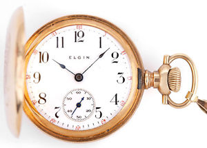 Vintage Elgin 14k Yellow Gold & Diamond Ladies Vintage Pocket or Pendant Watch