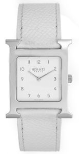 Hermes H Hour Watch with White Strap HH1.510