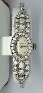Vintage 14K White Gold Hamilton 5CT Diamond Watch TAG PRICE: $23,800