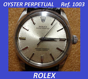 Rolex oyster perpetual vintage 1002 36 mm acciaio cinturino pelle calibro 1560