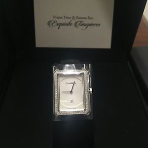 NEW CHANEL BOY-FRIEND WATCH MID SIZE WHITE GOLD H4470