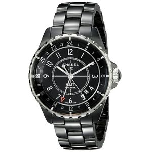 Chanel Womens H3102 Analog Display Automatic Self Wind Black Watch