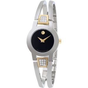 Movado Womens 604983 Amorosa Diamond Accented Bangle Bracelet Watch