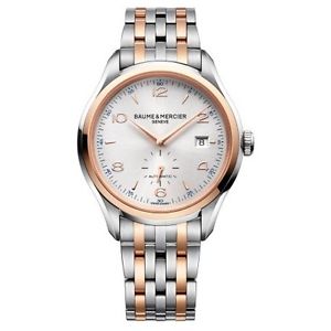 New Mens Baume  and  Mercier Clifton 18K Rose Gold  and  Steel Automatic Watch 1