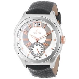 Philip Stein Mens 16-HRGW-MMGR Prestige White and Rose Gold Dial Grey Matte Max