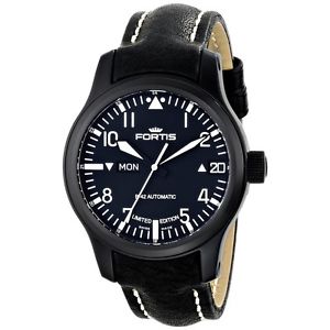 Fortis B-42 6551891 L01 Flieger Big Date Black Mens Automatic-Self-Wind Watch