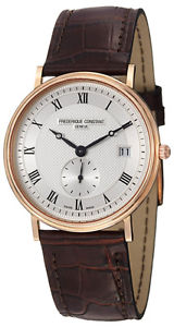 Frederique Constant Slim Line 18kt Rose Gold Mens Luxury Strap Watch FC-245M4S9