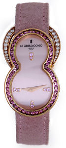 de Grisogono Be Eight 18k Rose Gold Diamond Pink Sapphire Ladies Watch S25SR