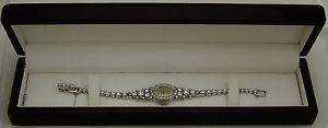 Mint Perfect 14K White Gold 68-Diamond 3-1/2tcwt Ladies Hamilton Watch HVA-9